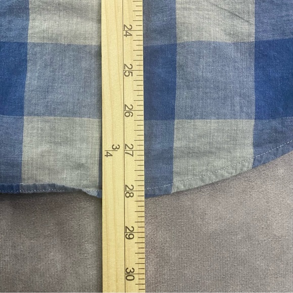 UNTUCKit Slim Fit Gingham Plaid Blue Long Sleeve Button Up Shirt Size Large - Picture 10 of 11